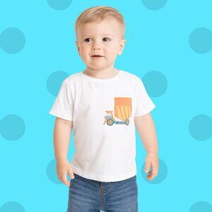 Tommy Bahama Baby Boys 18M White Graphic Tee – Dump Truck Pocket Design